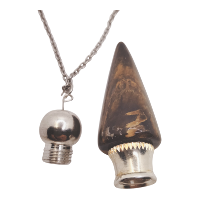 Péndulo y colgante cofre ojo de tigre