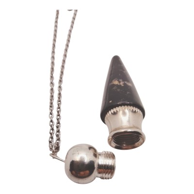 Péndulo y colgante cofre turmalina negra