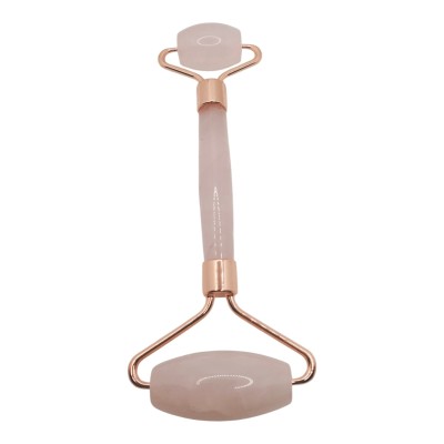 Masajeador doble cuarzo rosa.