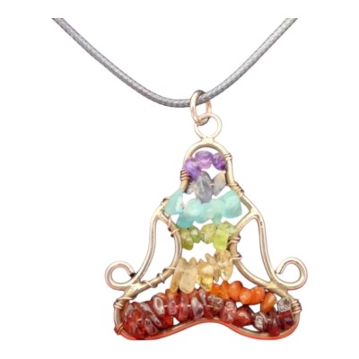 Colgante yogui chakras y cadena de acero