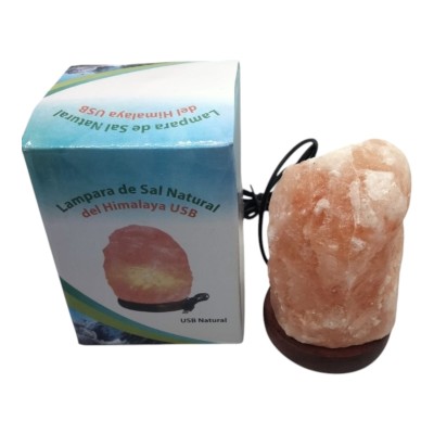 Lámpara de Sal Rosa Natura pequeña usb usbl del Himalaya USB con Luz LED
