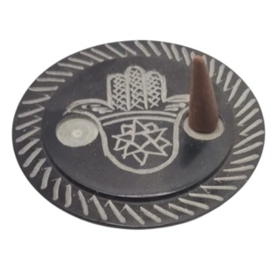 Base de piedra porta-incienso mano fatima