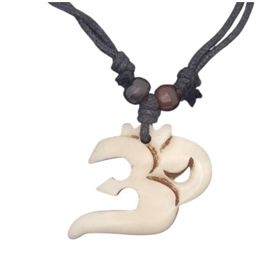 Colgante Om hueso cordón de algodón