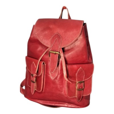 Mochila de Piel Marroquí roja