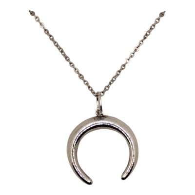 Luna invertida y  cadena todo plata