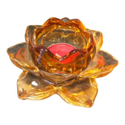 Porta vela cristal loto