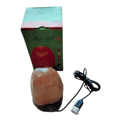 Lampara de sal con luces de colores