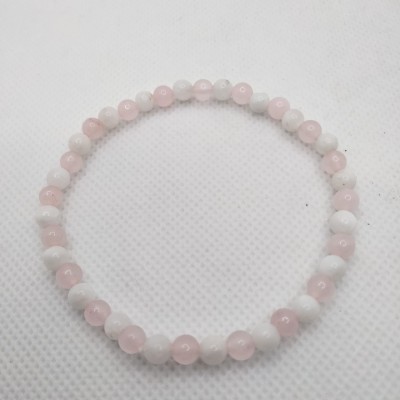 Doble mineral piedra luna y cuarzo rosa