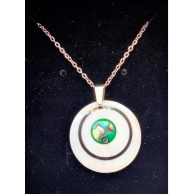 Colgante concha blanca y Ávalon