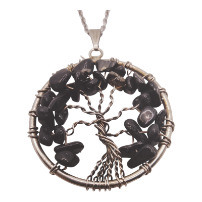Turmalina Árbol de la vida + cadena de acero