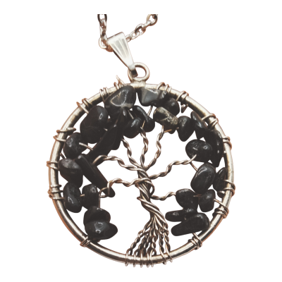 Turmalina Árbol de la vida + cadena de acero
