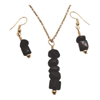 Conjunto de turmalina negra