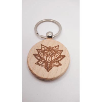 Llaveros de madera temática de yoga
