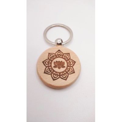 Llaveros de madera temática de yoga